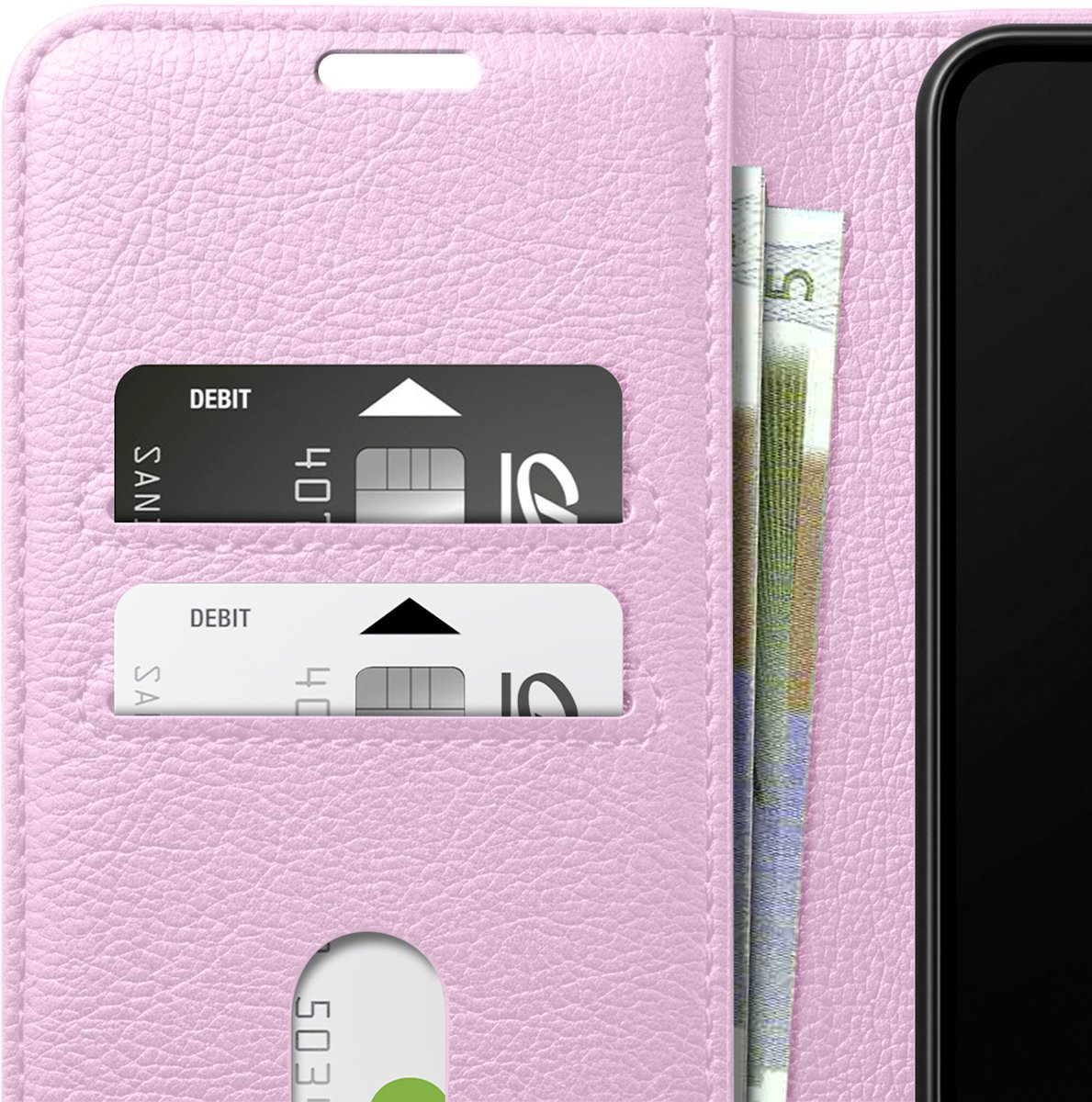 Zanae, Étui Portefeuille pour Geschikt voor Samsung Galaxy S26 avec Fonction Support et Languette Magnétique, Roze