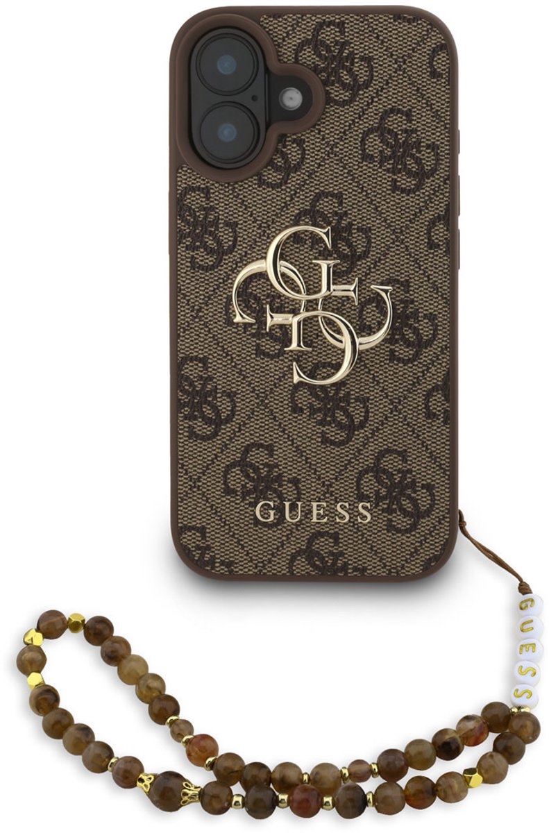 Guess telefoonhoesje voor iPhone 16 Plus - MagSafe geschikt - Bruin