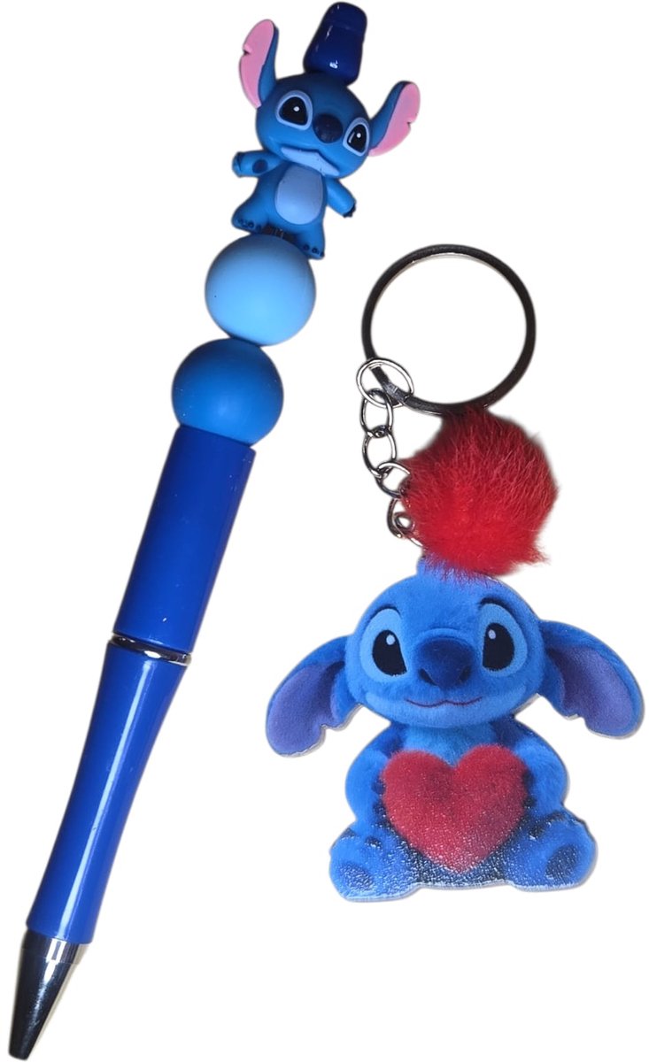 Stitch pen met 2d sleutelhanger.
