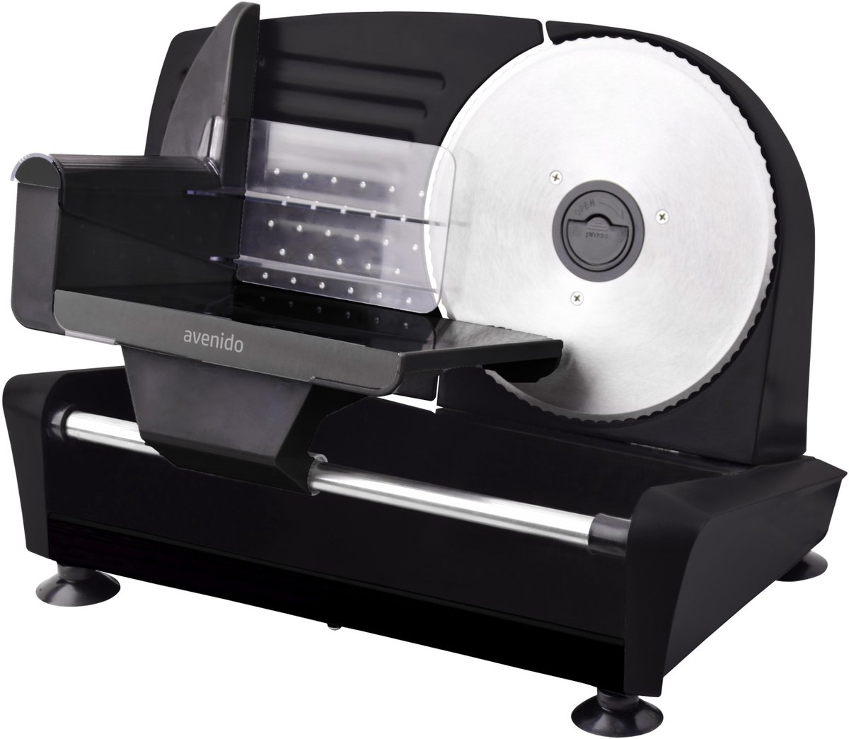 Avenido Snijmachine Elektrisch - Broodsnijmachine - Vleeswaren Snijmachine - Kaassnijmachine Elektrisch - Food Slicer - RVS Mes 19 cm - 0-15 mm