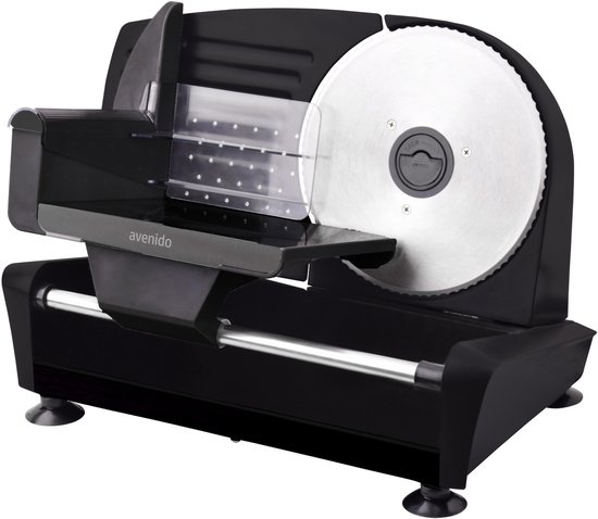Avenido Snijmachine Elektrisch - Broodsnijmachine - Vleeswaren Snijmachine - Kaassnijmachine Elektrisch - Food Slicer - RVS Mes 19 cm - 0-15 mm