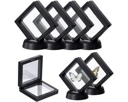 carmdering - Zwevend Display Kader - Zwevende Lijst - Presentatiekader - 3D Zweefeffect - Gereedschapsvrije Montage - ABS Kunststof - Elegant Zwart Design - Veelzijdige Wanddecoratie - 4 Stuks
