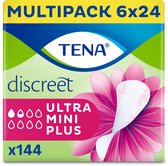 TENA Discreet Ultra Mini Plus – inlegkruisjes voor urineverlies – 144 stuks