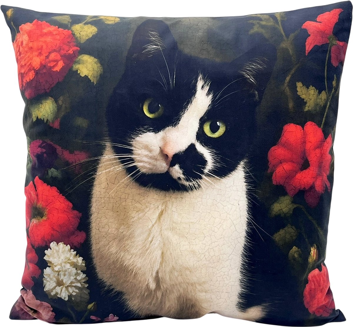 Sierkussen Kat - Katten Kussenhoes - Midnight Whiskers - 45 x 45 cm