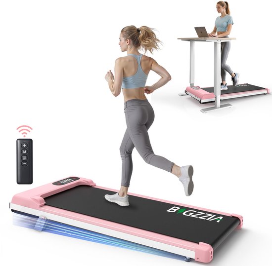 Opvouwbare loopband 3 in 1 - Loopband met 8% helling - Elektrische 2,5 pk loopmachine voor thuisgebruik tot 136KG - 1-8 km/u - LED-display - Geluid<45db - Roze