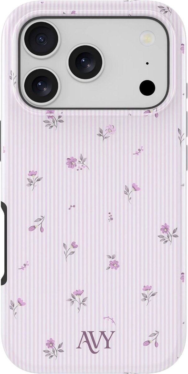 AVY Hoesje geschikt voor Apple iPhone 17 Pro Max | Lila Dream | Bloemen | Paars | Hard Shell Back Cover | Compatibel met MagSafe & Qi2