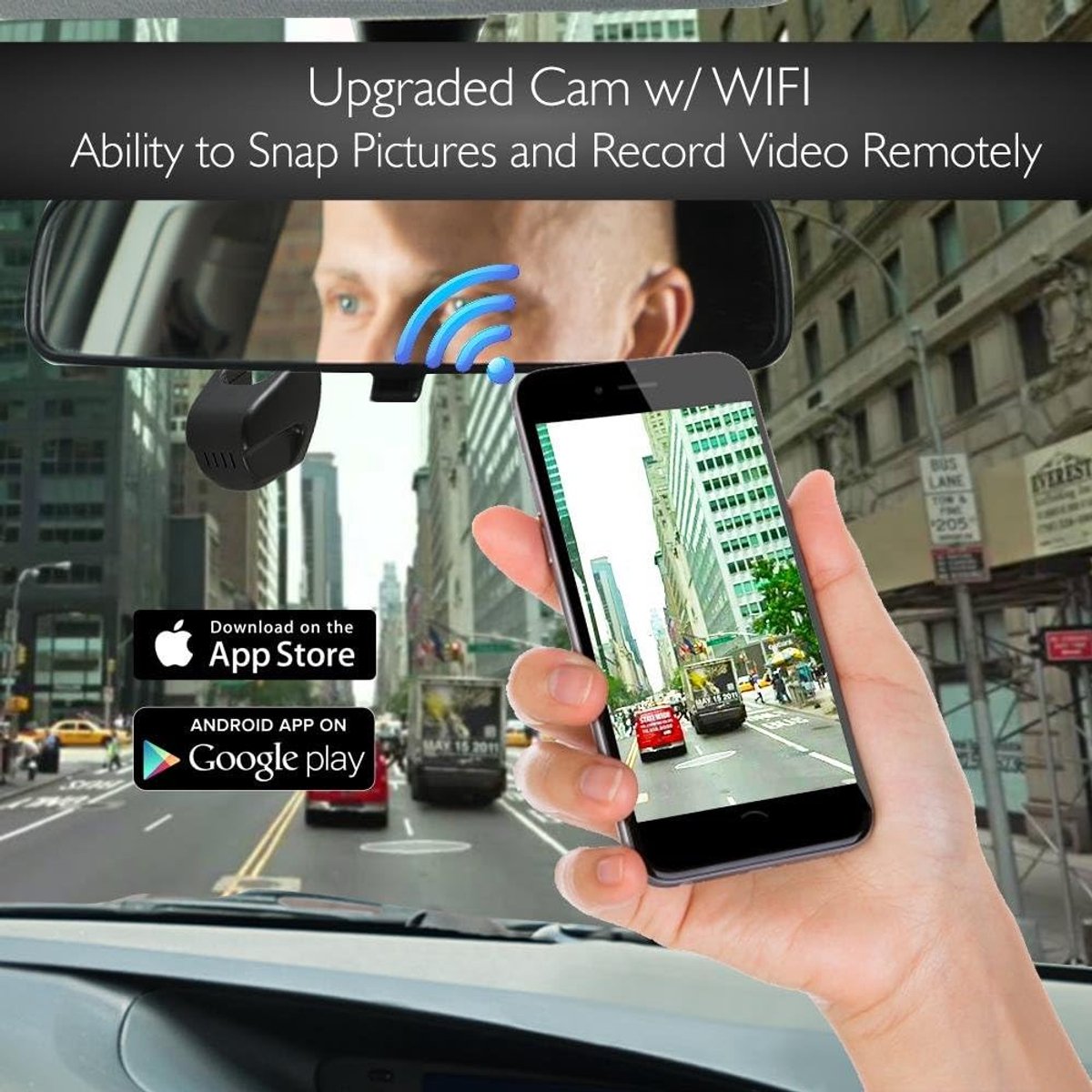 Dashcam auto met G-sensor, full HD autocamera met 170° groothoek, met SD-kaartondersteuning, bewegingsdetectie, dashcamera voor Android, USB, parkeerbewaking, voor of achter, zwart – foto 5