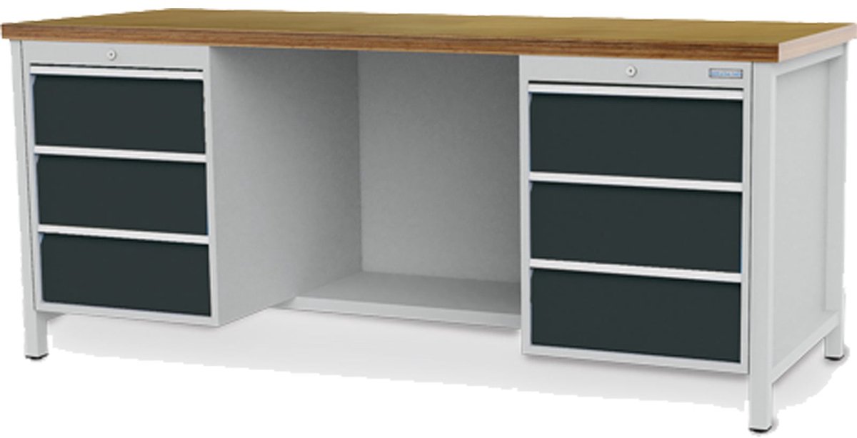 Bedrunka+Hirth Kastenwerkbank Breite 2.000 mm R 18-24 6x Schublade BxTxH 2.000x750x859 mm - 03.19.25VZ