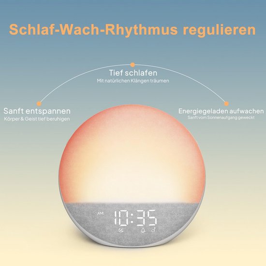 Wekker met Natuurlijk Licht en White Noise - Bluetooth Speaker en 25 Natuurgeluiden — afbeelding 5