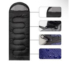 Ultralichte 4-Seizoenen Slaapzak 210x75 cm – Waterafstotend & Compact – Ideaal voor Festivals en Kamperen – Leger groen