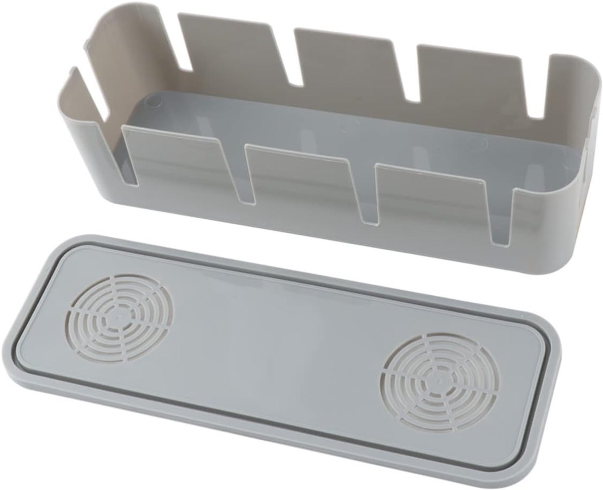 Kabel Organizer Doos - Snoer Opberger - Bureau Opruimen - Veilig en Netjes - 26.7 cm - Grijs