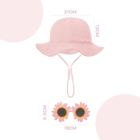 Baby Zonnehoed - Zonnebril Set - Buitenactiviteiten Bescherming - Bloemvormige Bril - 1 Set - Roze — afbeelding 4