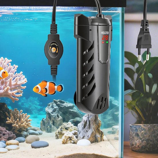Aquarium Verwarming - Verwarmingselement Aquarium - Stabiele Watertemperatuur - Digitaal Display - 100 Watt - Zwart
