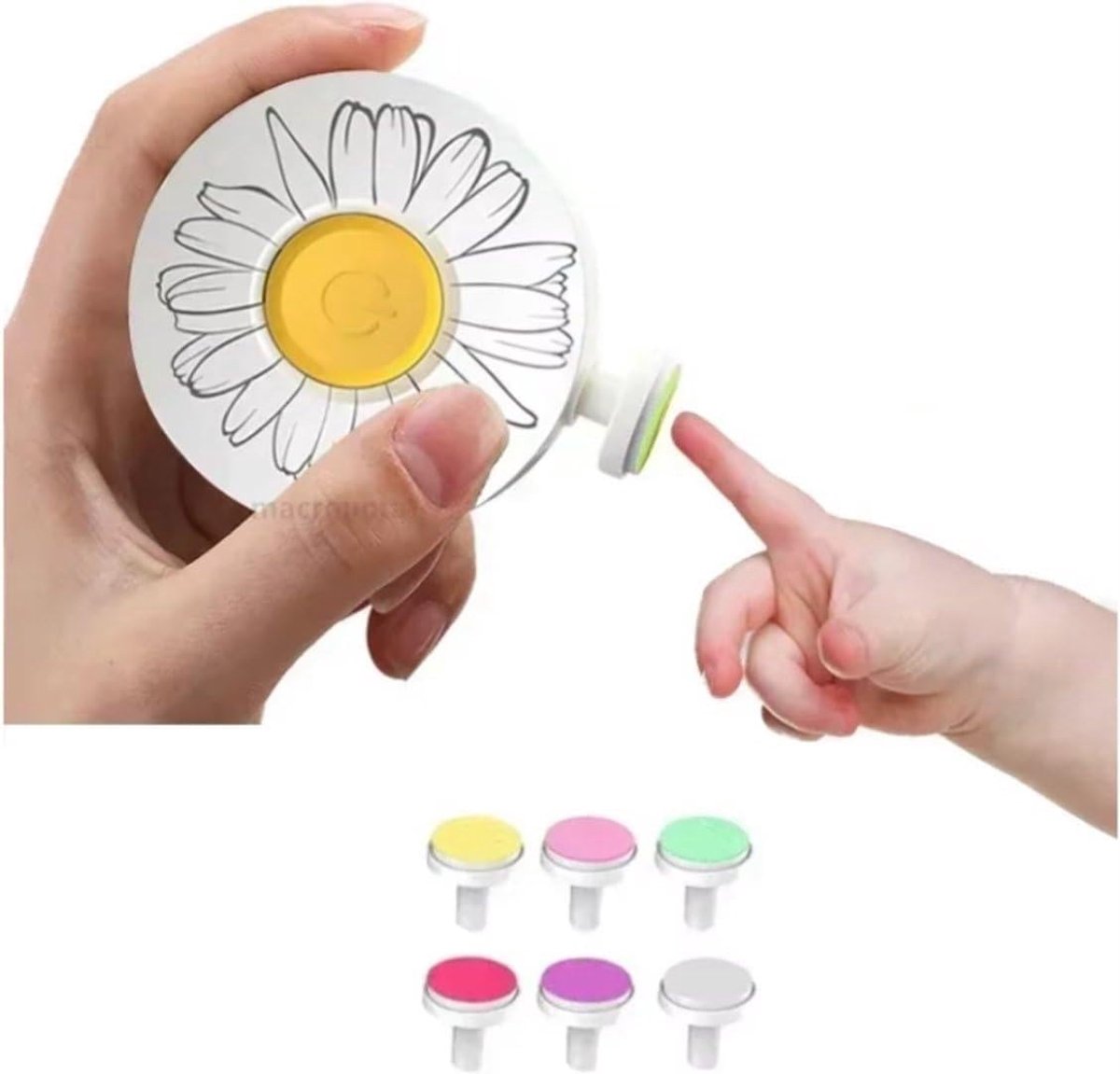 Elektrische Nagelvijl - Baby Nagels Vijlen - Baby Verzorging - Met Opzetstukjes - 6 Vijlstructuren - Wit