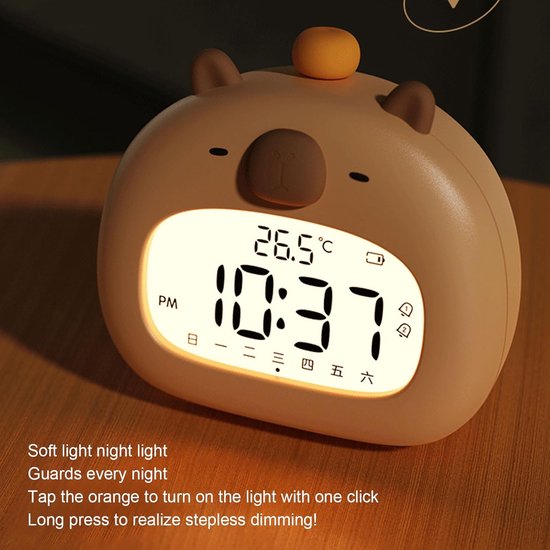 Digitale Wekker - Nachtlamp Klok - Ontspannen Wakker Worden - Snooze Countdown - 12x8 cm - Wit van Merkloos — afbeelding 3