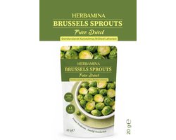 Herbamina Gevriesdroogde Spruitjes Snack 20g – Freeze Dried Brussels Sprouts – 100% Groente – Vegan – Zonder Toegevoegde Suiker