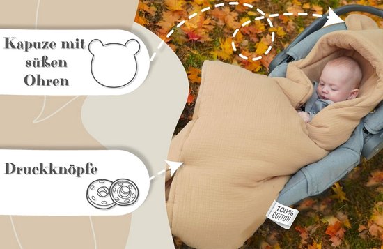 Swaddle Blanket Car Seat Baby - Winter Sleeping Bag Footmuff Stroller Accessory Newborn Toddler Warm Soft — afbeelding 5