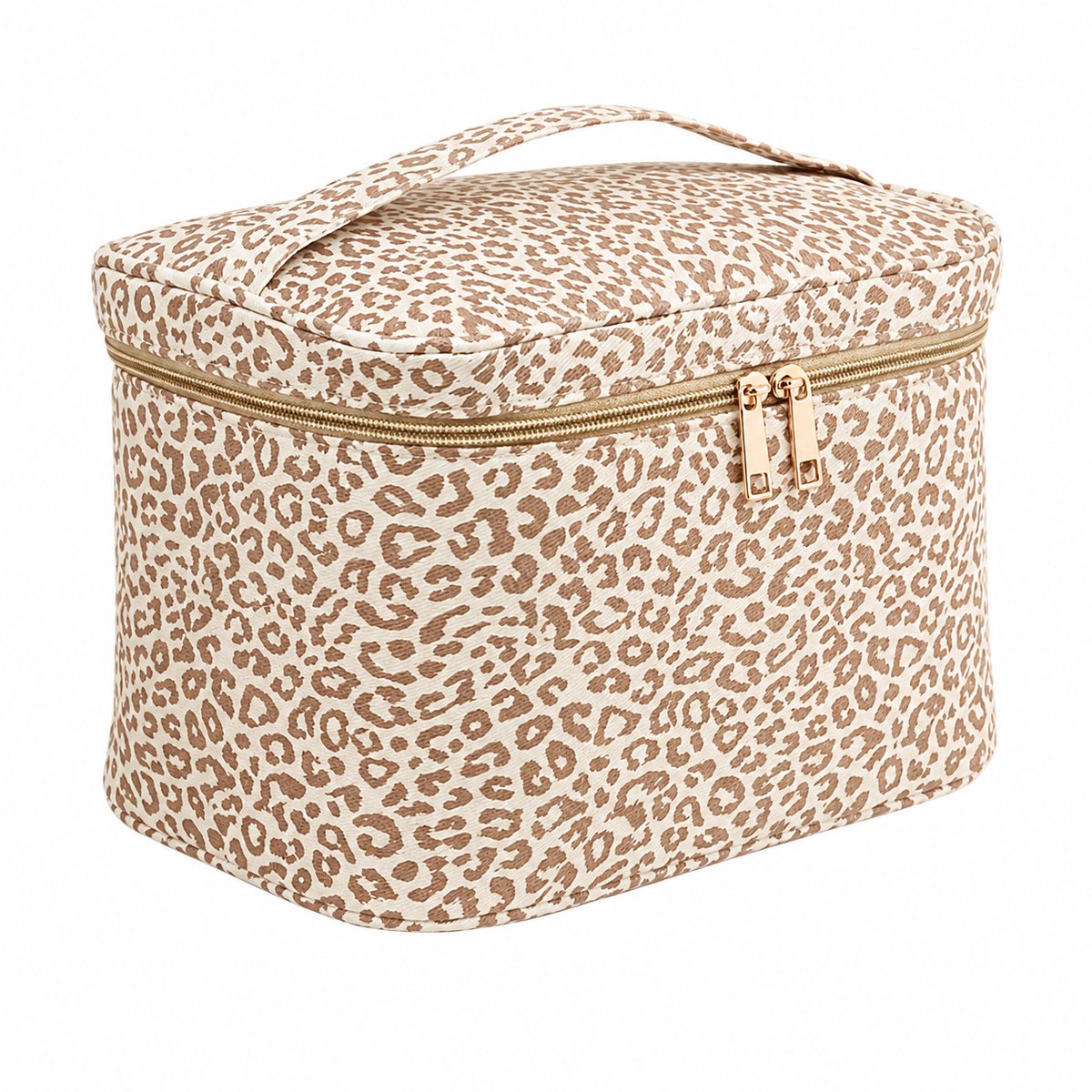 Toilettas dames - Beautycase - Make up tas - Leopard Pastel - groot