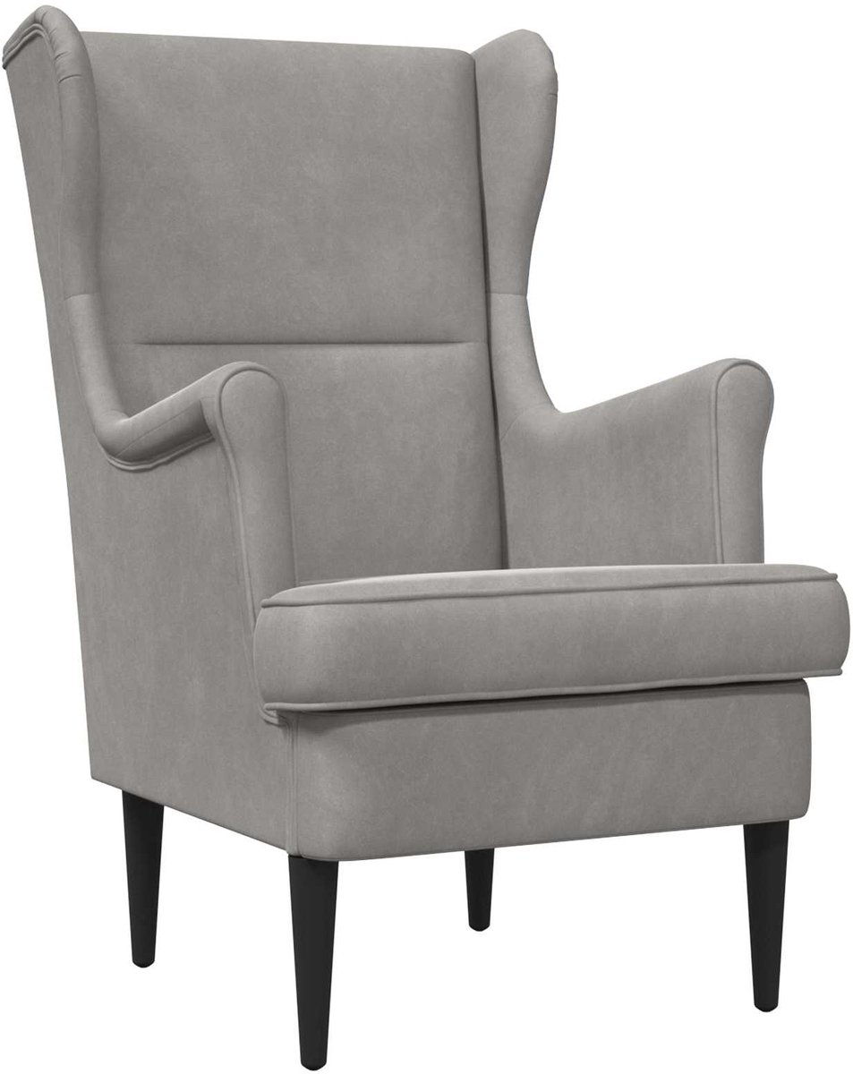 vidaXL - Fauteuil - Lichtgrijs - Fluweel