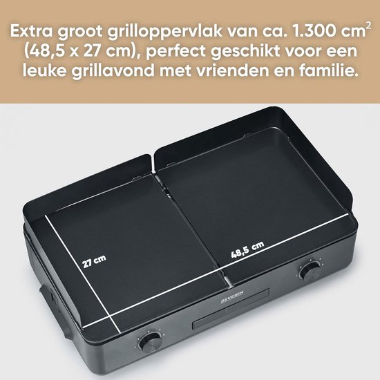 Elektrische Plancha Tafelgrill met Twee Grillplaten en Keramische Coating — afbeelding 3