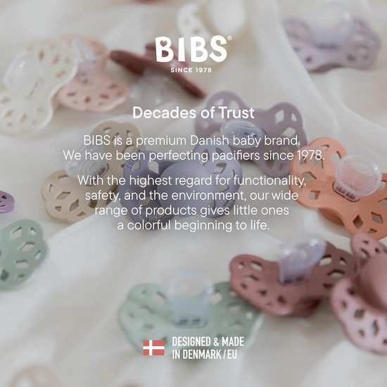 BIBS Infinity Anatomic Teat Pack of 2, BPA Free, Anatomical Silicone Teat, Anatomical Teat, Silicone, Made in Denmark, Size 2 (Pack of 2), Blossom/Dusky Lilac van BIBS — afbeelding 2