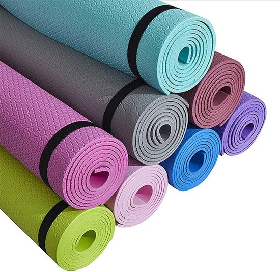 Yogamat - Fitnessmat Sportmat - Comfortabel Trainen - Antislip Dubbelzijdig - 173 x 61 cm - Roze van Yogamat — afbeelding 3