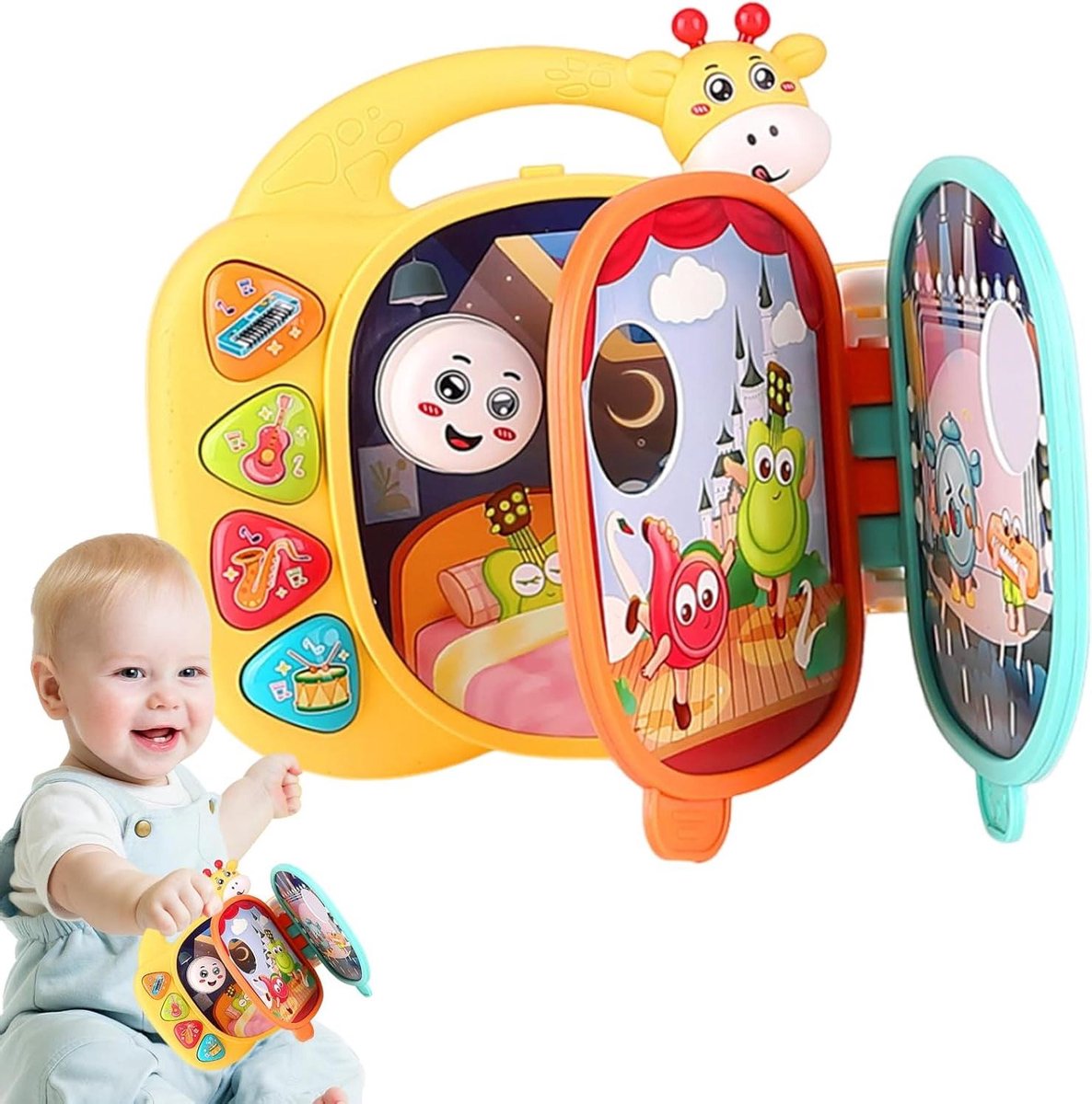 Educatief Geluidenboek - Interactief Leerboek - Baby Ontwikkeling - Met Muziek En Licht - 16.5 cm - Meerdere Kleuren