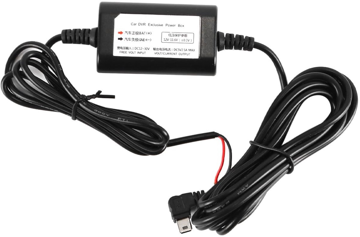 ONF3 - Hardwire Kit - Low Voltage Beschermingslijn - 12V-24V naar 5V 2.5A - Voor Dashcam Parkeerbeheer - Eenvoudige Installatie - Geschikt voor ...