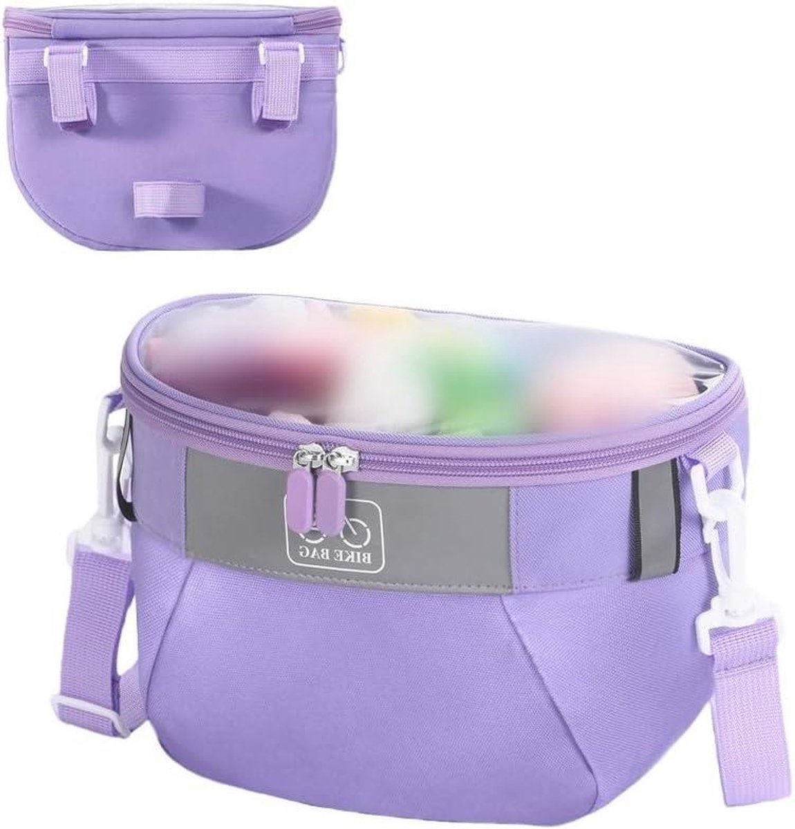 Kinderfietsmand - Stuurtas - Outdoor rijden - Waterdichte stof - 25 x 13 x 6 cm - Paars