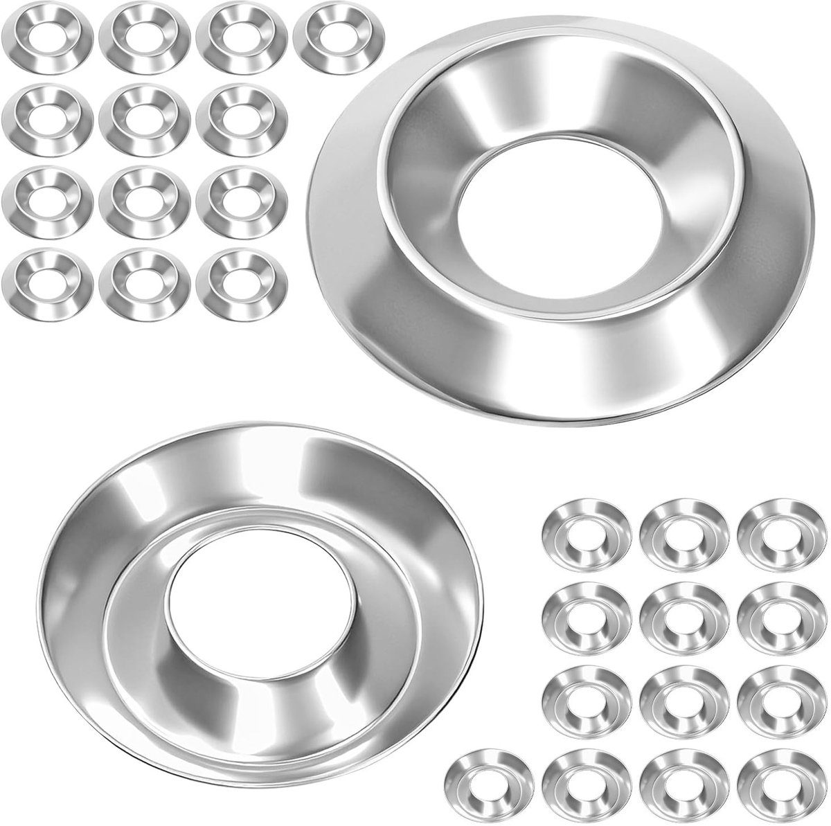 Qrity 40pcs M4 RVS Countersunk Hoofdringen - 13mm voor Machinebouw en Industrie