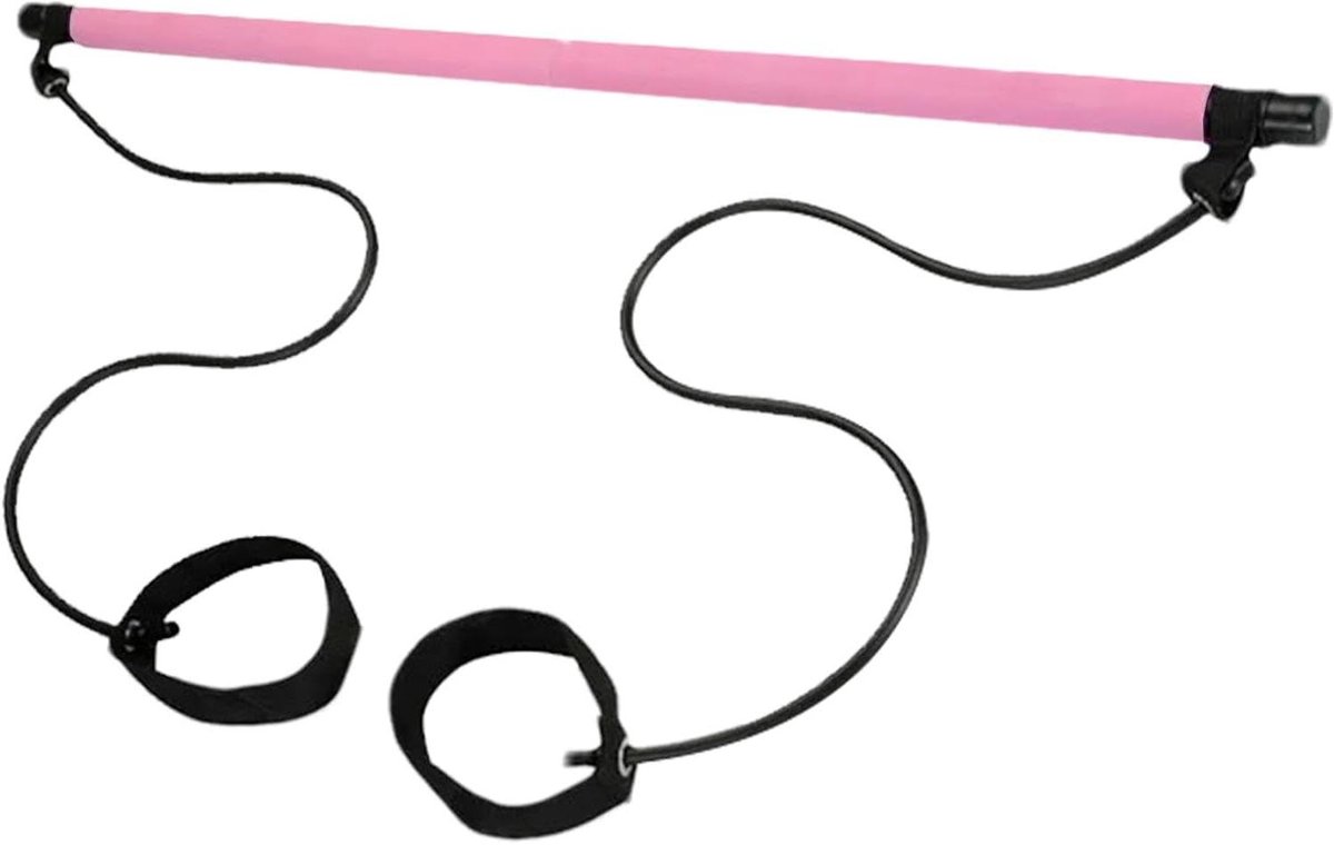 Pilates Bar Set - Fitness Hulpmiddel - Lichaam Vormgeven - Lichtgewicht Demontabel - 49.6 x 13.5 cm - Roze