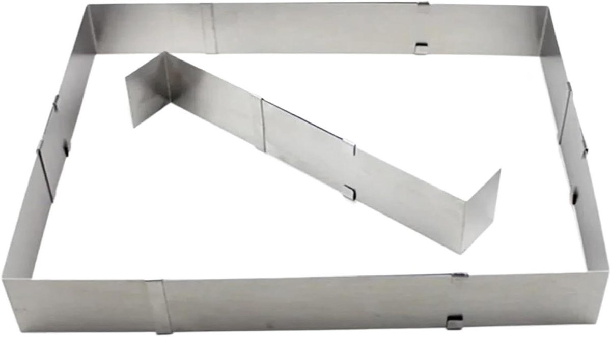 Taartring Verstelbaar - Bakring Vorm - Taarten Vormen - Roestvrij Staal - 27-51 cm - Zilver