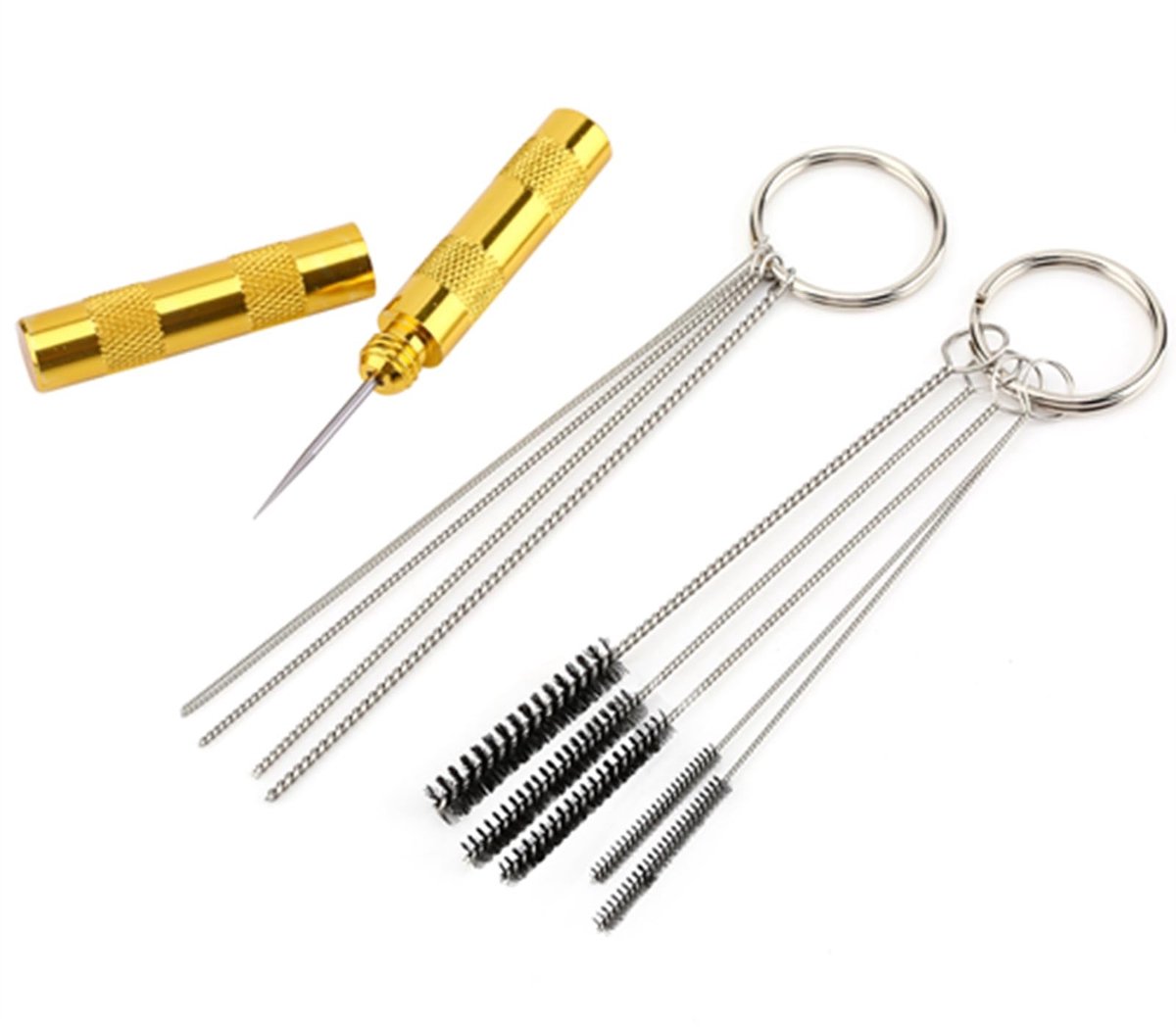 aladdien - Airbrush Reinigingskit - 11-delige set - Inclusief RVS naald en borstels - Voor modelbouw - Effectief reinigen - Geschikt voor kunstproje...