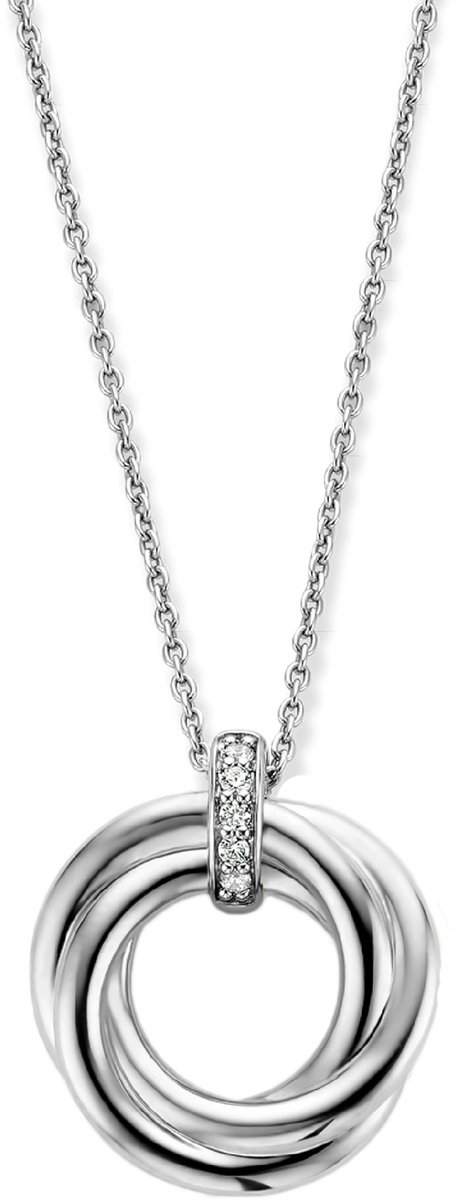 TI SENTO Dames Ketting - 925 zilver - Zirconia wit - Maat 42 - 3972ZI