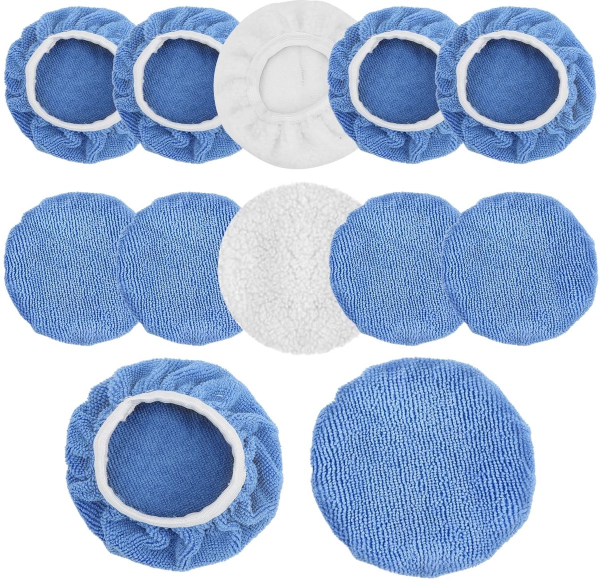aladdien - Microfiber Polijstset - 12-delige set voor Polijsten en Waxen - Ideaal voor Auto - Polijstkappen voor Schoonmaken - Effectieve Reiniging ...