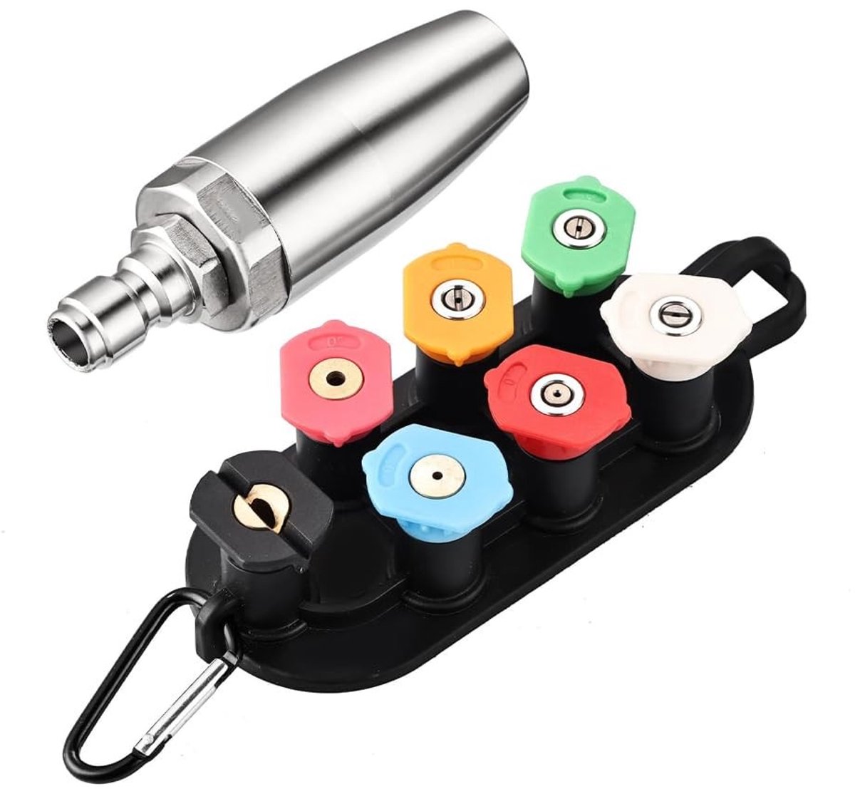 aladdien - Hogedrukreiniger Nozzle - Turbine Nozzle 4000 PSI - Snelle Aansluiting - 1/4 Inch - Spraymondstukken - Effectief Reinigen - Geschikt voor...