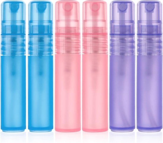 Set van 6 Mini Spray Flacons 5ml - Draagbare Plastic Flesjes voor Parfum, Essentiële Olie en Reiniging - Herbruikbare Vernevelaars met Fijne Mist