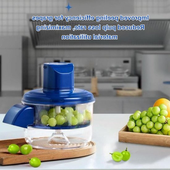 Automatische Druiven Schilmachine, Oplaadbare Multifunctionele Fruit Schiller voor Kersen, Tomaten en Knoflook, Ideaal voor Thuisgebruik in de Keuken van Merkloos — afbeelding 2