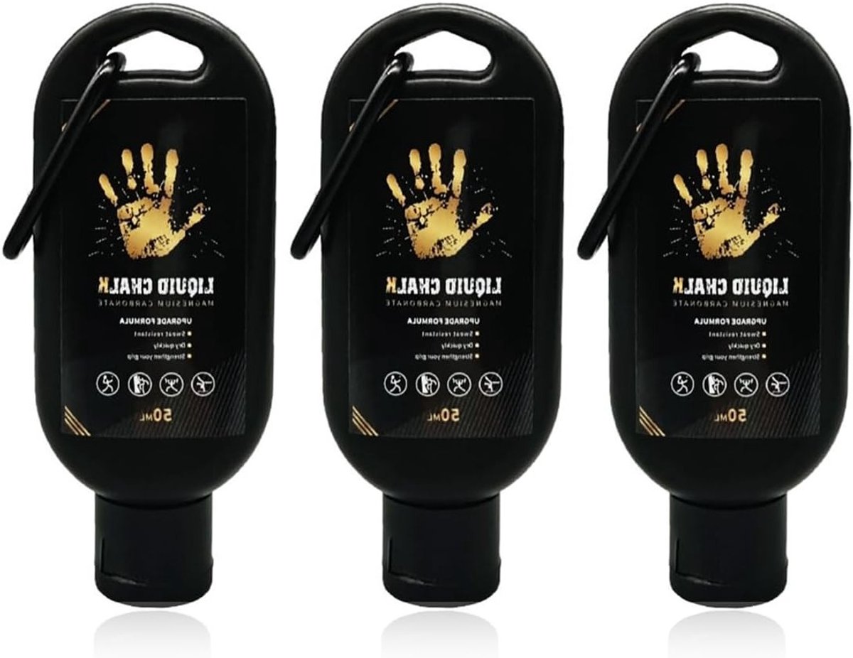 Langdurige vloeibare magnesium voor gym, bouldering en pooldance - Set van 3 flessen gripversterker