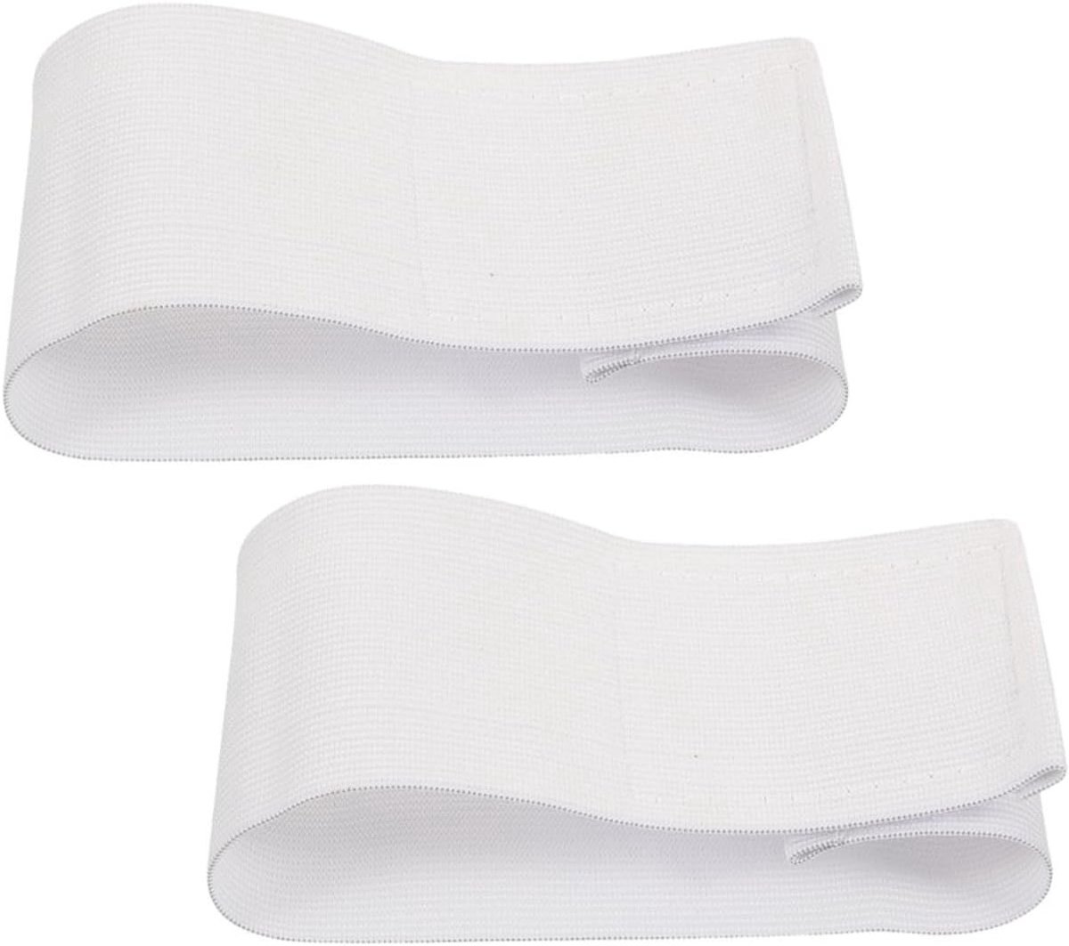 2 Stuks Blanco Voetbal Kapiteinverband Elastische Armbanden voor Teamsporten, Verstelbaar en Comfortabel voor Voetbal en Basketbal