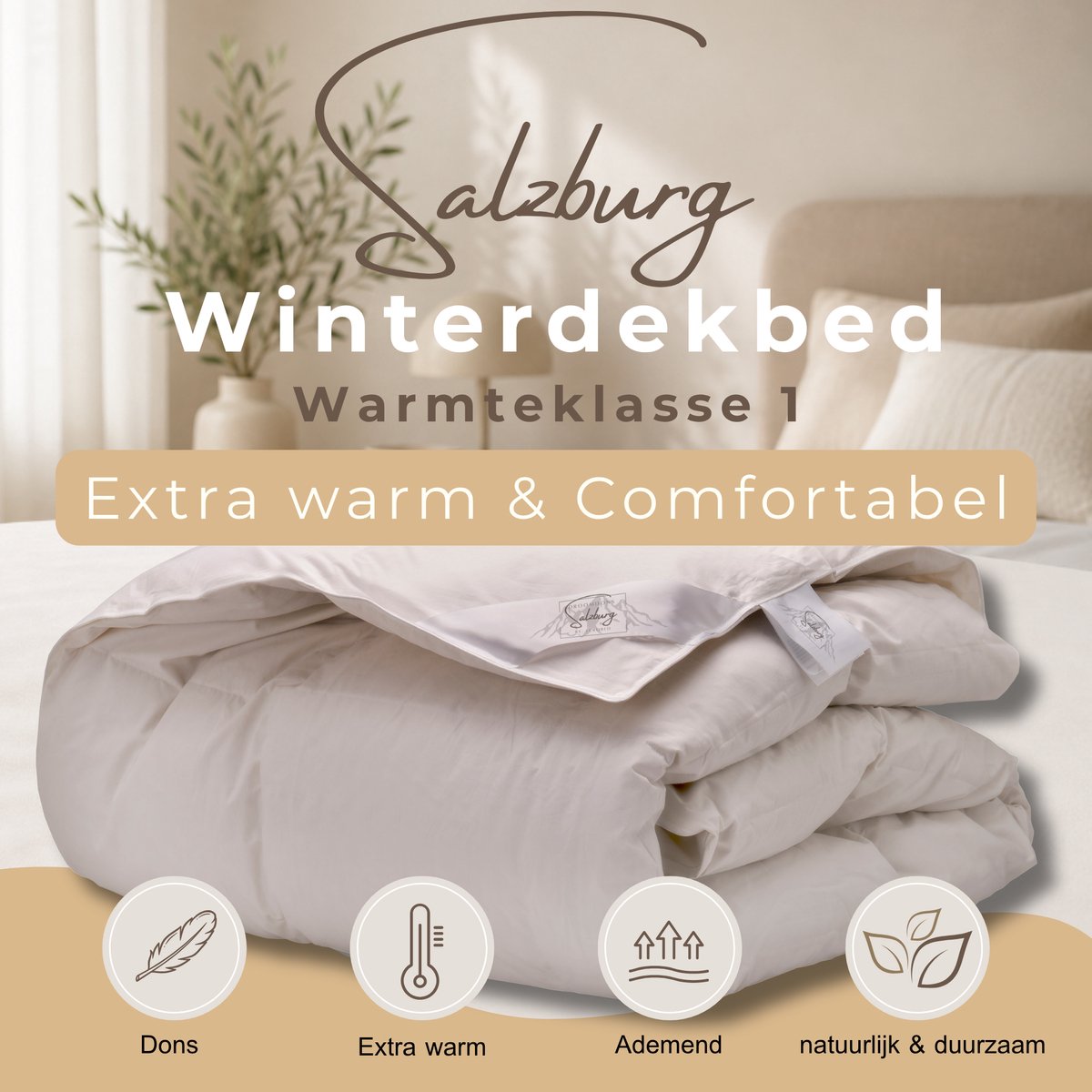 Winterdekbed Oostenrijks Schuddons 240x200 | Fluffy Dons Dekbed | Warm Slapen | Warmteklasse 1 | RDS & Nomite Keurmerk | Nederlands Fabrikaat