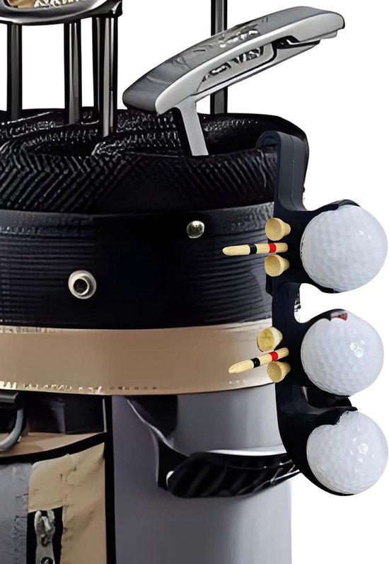 2 in 1 Golf Tee Houder met Snelle Ontlating, Draagbare Accessoire voor Golftassen, Geschikt voor 3 Ballen en 6 Tees — afbeelding 4