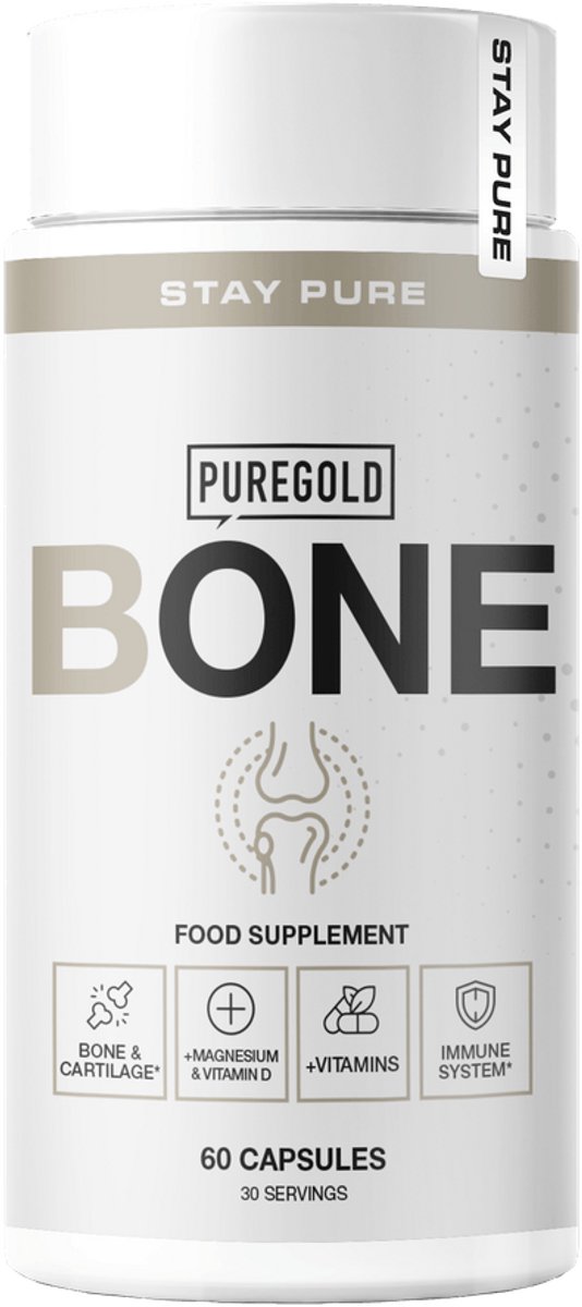 Pure Gold Bone – 60 Capsules – 30 Porties – Viscollageen met Magnesium, Vitamine D, C, Zink & Koper – voor Botten & Kraakbeen