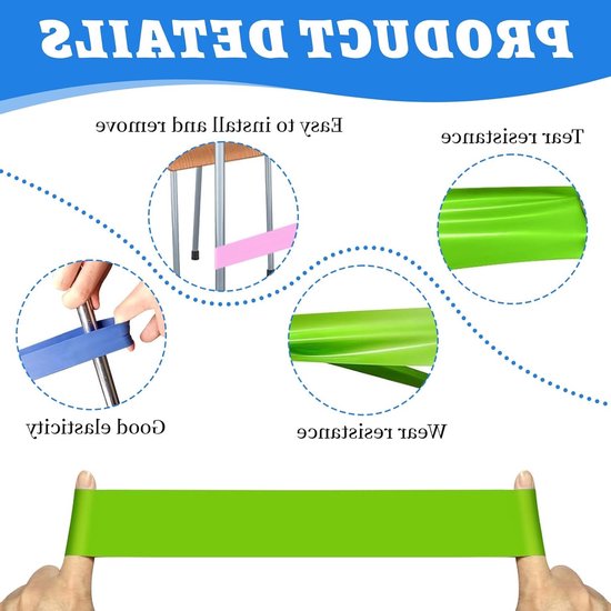 Dikke Elastische Stoelbanden voor Kinderen - 9 Stuks, Flexibele Sensorische Band voor School en Thuis, Ideaal voor ADHD en Concentratie tijdens Yoga van Merkloos — afbeelding 2