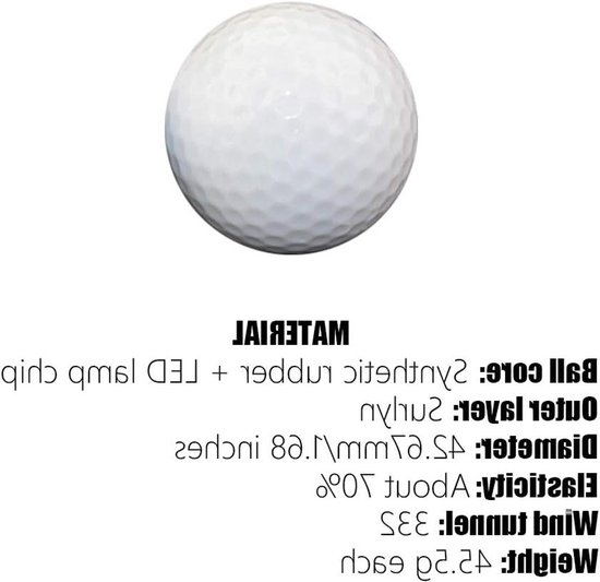 Luminous Golf Balls - 6 Pcs Golf Practice Balls - LED Lighting Golf - Elektronische LED Licht Golfballen voor Nacht Training en Lange Afstand Shots (Blauw) van Merkloos — afbeelding 5