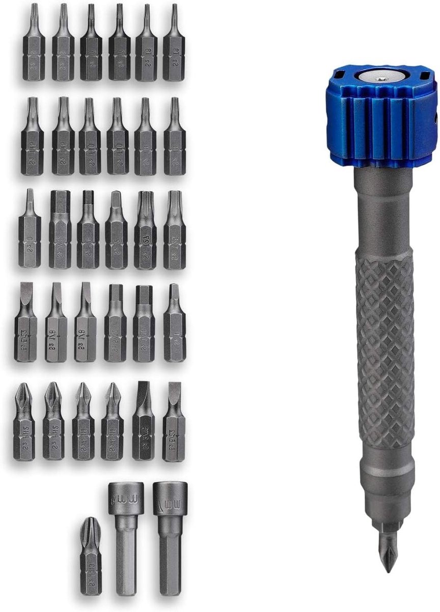 Draagbare 33-in-1 Titanium Schroevendraaier Set met Waterdichte Tas, Multifunctionele 1/4 inch Hex Sleutel voor Precisie en Onderhoud van Gereedschap