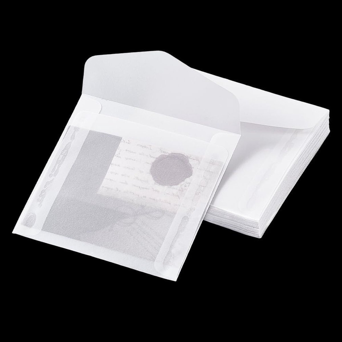 Enveloppen 50 stuks 9 x 9,9 cm transparant vierkant voor bruiloft uitnodigingen - Knutselen & Foto's