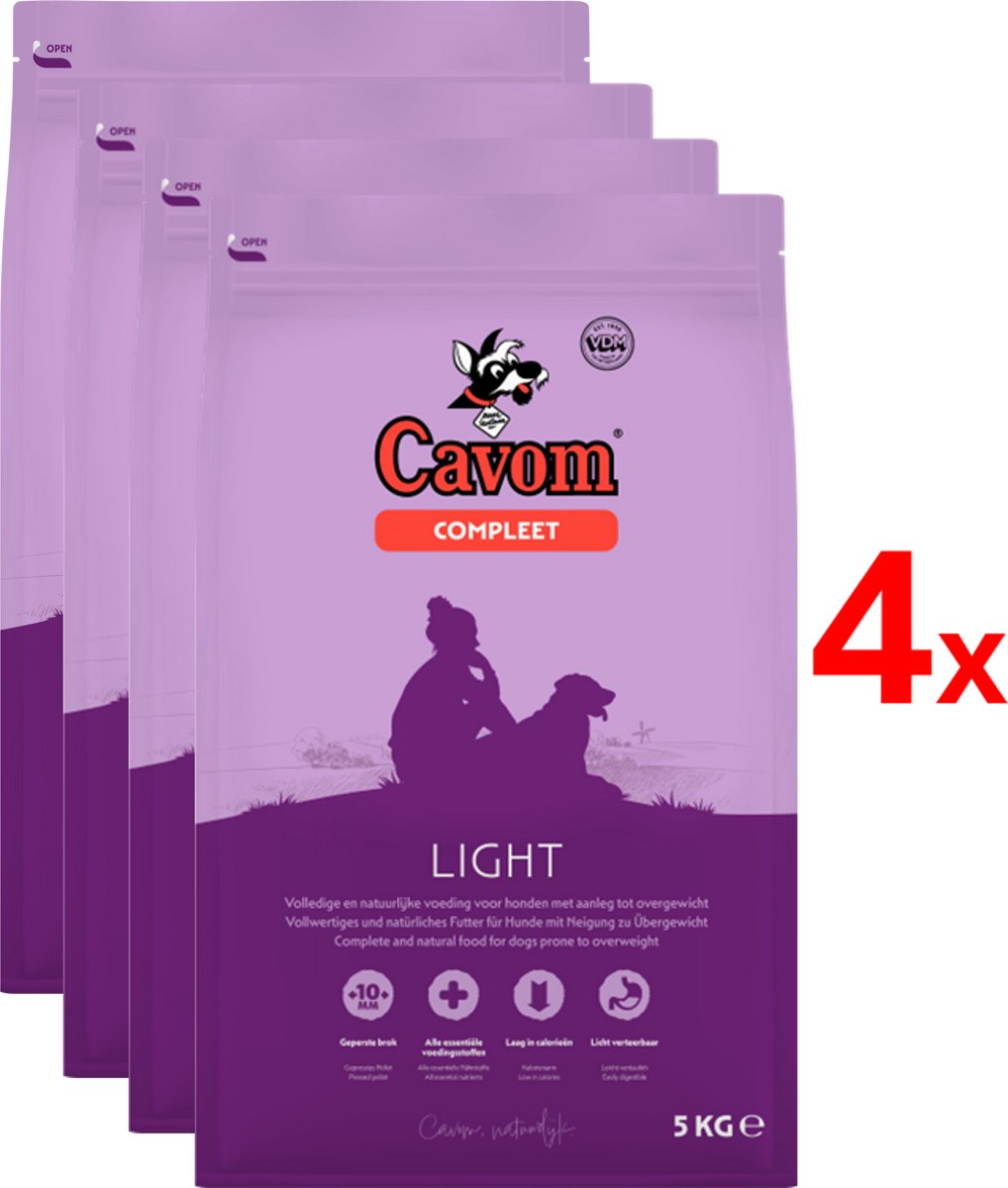 Cavom Cavom Compleet - Hondenvoer Light - 4 x 5kg