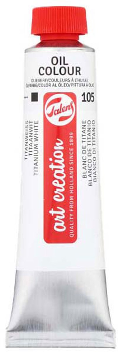 Art Creation olieverf tube 40ml titaanwit saffloerolie schilderen.
