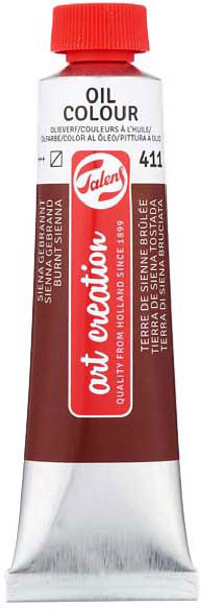 Olieverf Tube 40ml Sienna Gebrand 411 schilderverf creatief.